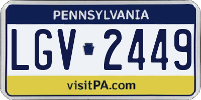 PA license plate LGV2449