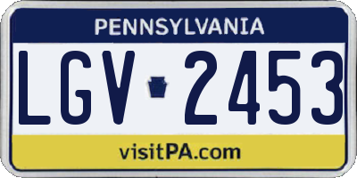 PA license plate LGV2453