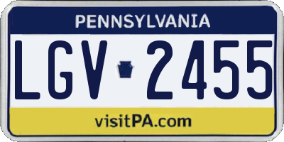 PA license plate LGV2455
