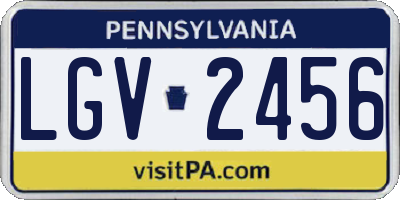 PA license plate LGV2456