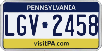 PA license plate LGV2458