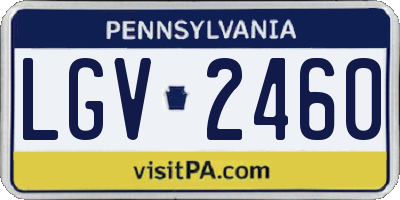 PA license plate LGV2460