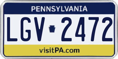 PA license plate LGV2472
