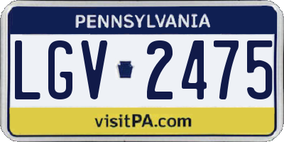 PA license plate LGV2475