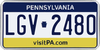 PA license plate LGV2480