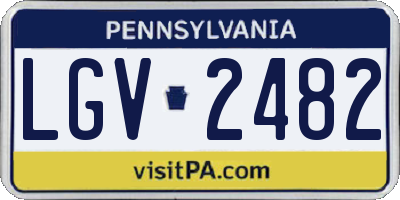 PA license plate LGV2482