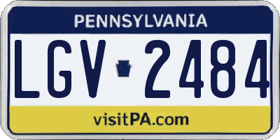 PA license plate LGV2484