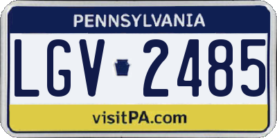 PA license plate LGV2485