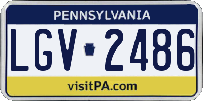 PA license plate LGV2486