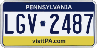 PA license plate LGV2487