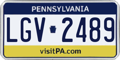 PA license plate LGV2489