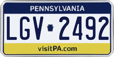 PA license plate LGV2492