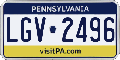 PA license plate LGV2496
