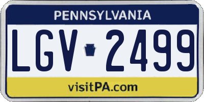 PA license plate LGV2499