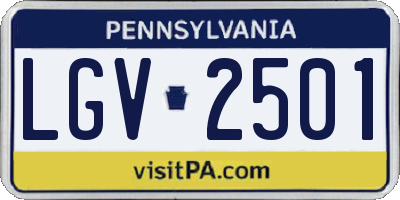 PA license plate LGV2501