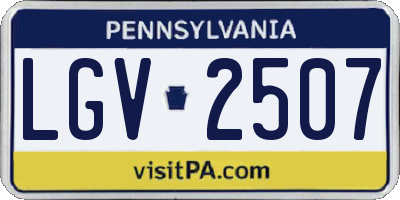 PA license plate LGV2507