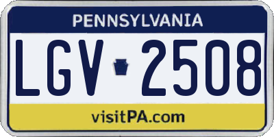 PA license plate LGV2508