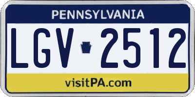 PA license plate LGV2512