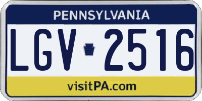 PA license plate LGV2516