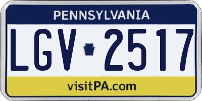 PA license plate LGV2517
