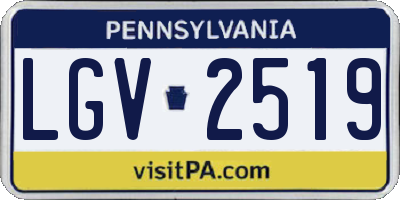 PA license plate LGV2519