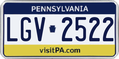 PA license plate LGV2522
