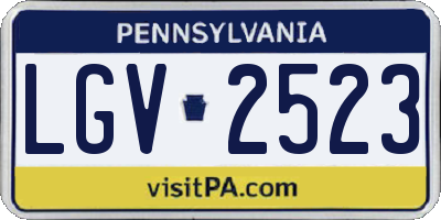 PA license plate LGV2523
