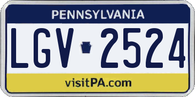 PA license plate LGV2524