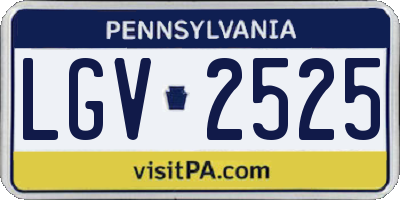 PA license plate LGV2525