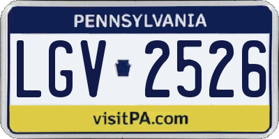 PA license plate LGV2526