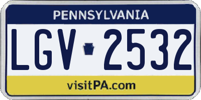 PA license plate LGV2532
