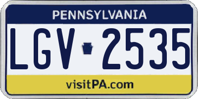 PA license plate LGV2535