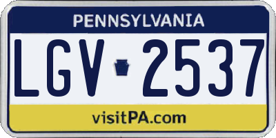 PA license plate LGV2537