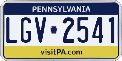 PA license plate LGV2541