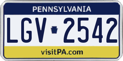 PA license plate LGV2542