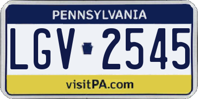 PA license plate LGV2545