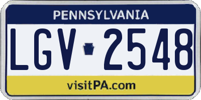 PA license plate LGV2548