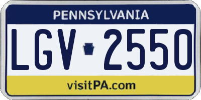 PA license plate LGV2550