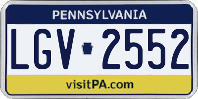 PA license plate LGV2552