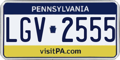 PA license plate LGV2555