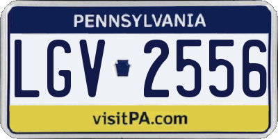 PA license plate LGV2556