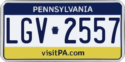 PA license plate LGV2557