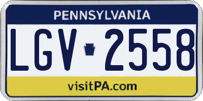 PA license plate LGV2558