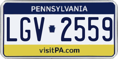 PA license plate LGV2559