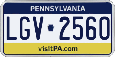 PA license plate LGV2560