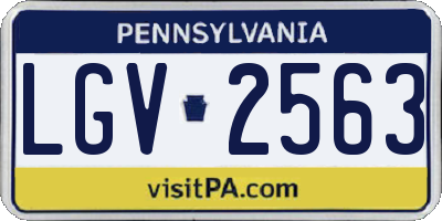PA license plate LGV2563