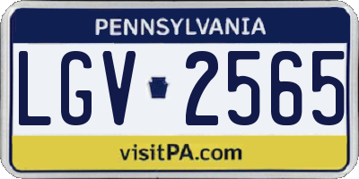 PA license plate LGV2565