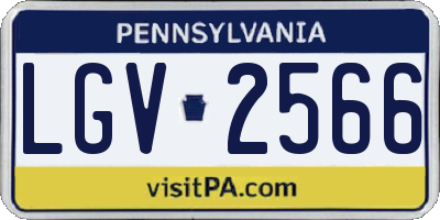 PA license plate LGV2566