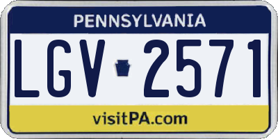 PA license plate LGV2571