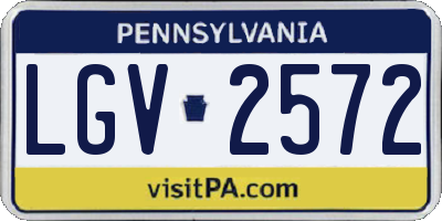 PA license plate LGV2572